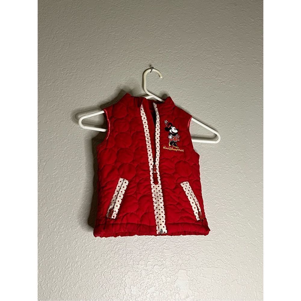DISNEY WDW Red Minnie Mouse Quilted Vest Jacket‎ Size XS